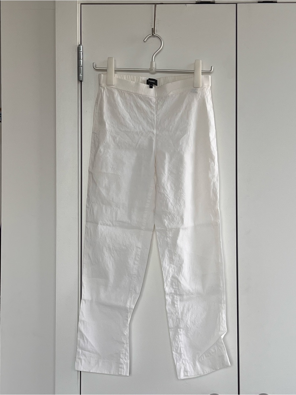 Theory Linen Trousers in White